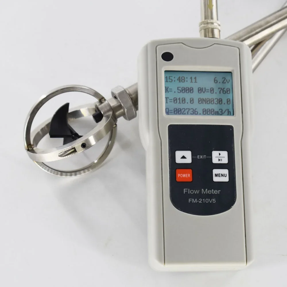 Portable Flow Rate Meter FM-210V5 Velocity Measurement Instrument Digital Flow Meter Open Channel Flowmeter