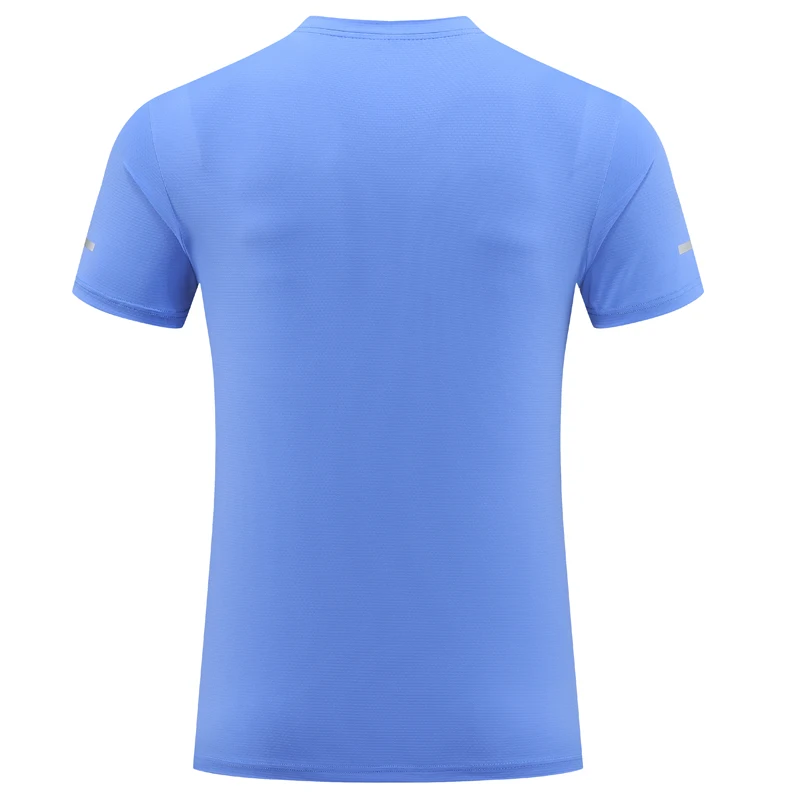 Fashion Running Shirt Men Breathable Half Zipper O Neck  Quick Dry Training Tee Workout Outdoor Reflective Short Sleeves