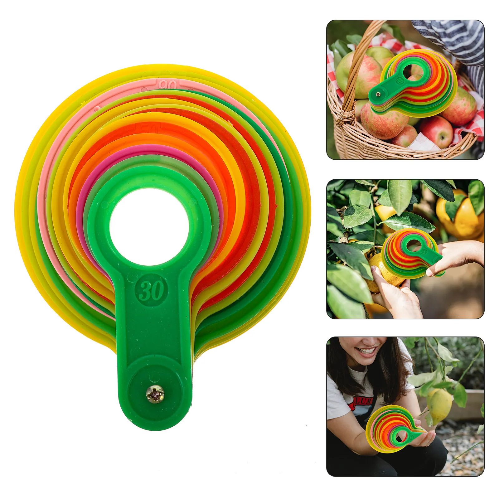

1Set Plastic Fruit Diameter Measuring Lap 50-110Mm Portable Measuring Tool for Oranges Citrus Farm Fruit Grading Diameter