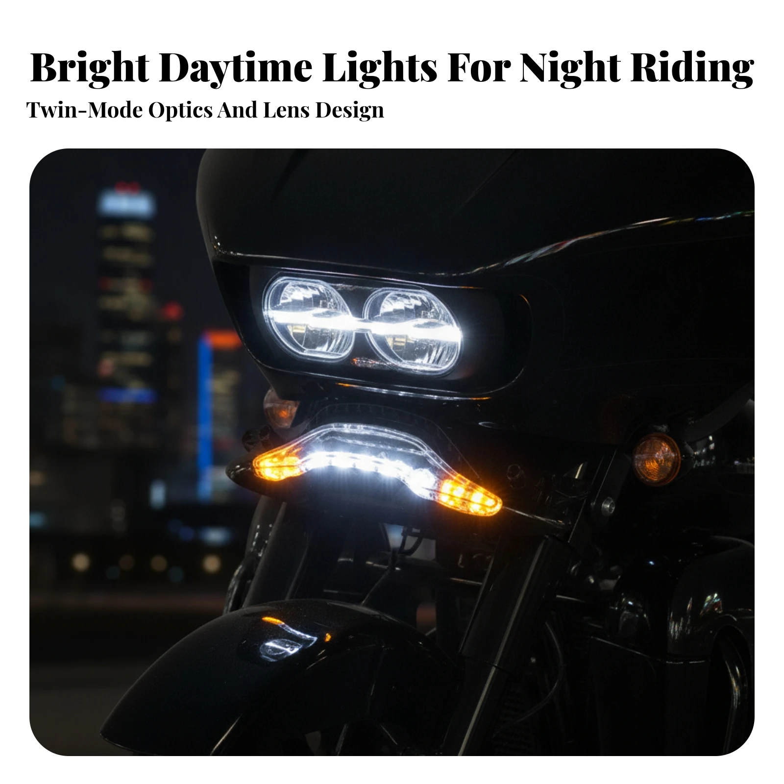 Front Lower Chin Light Assembly Long-Lasting Chin Spoiler Light with LED Array Blinkers Streamlined