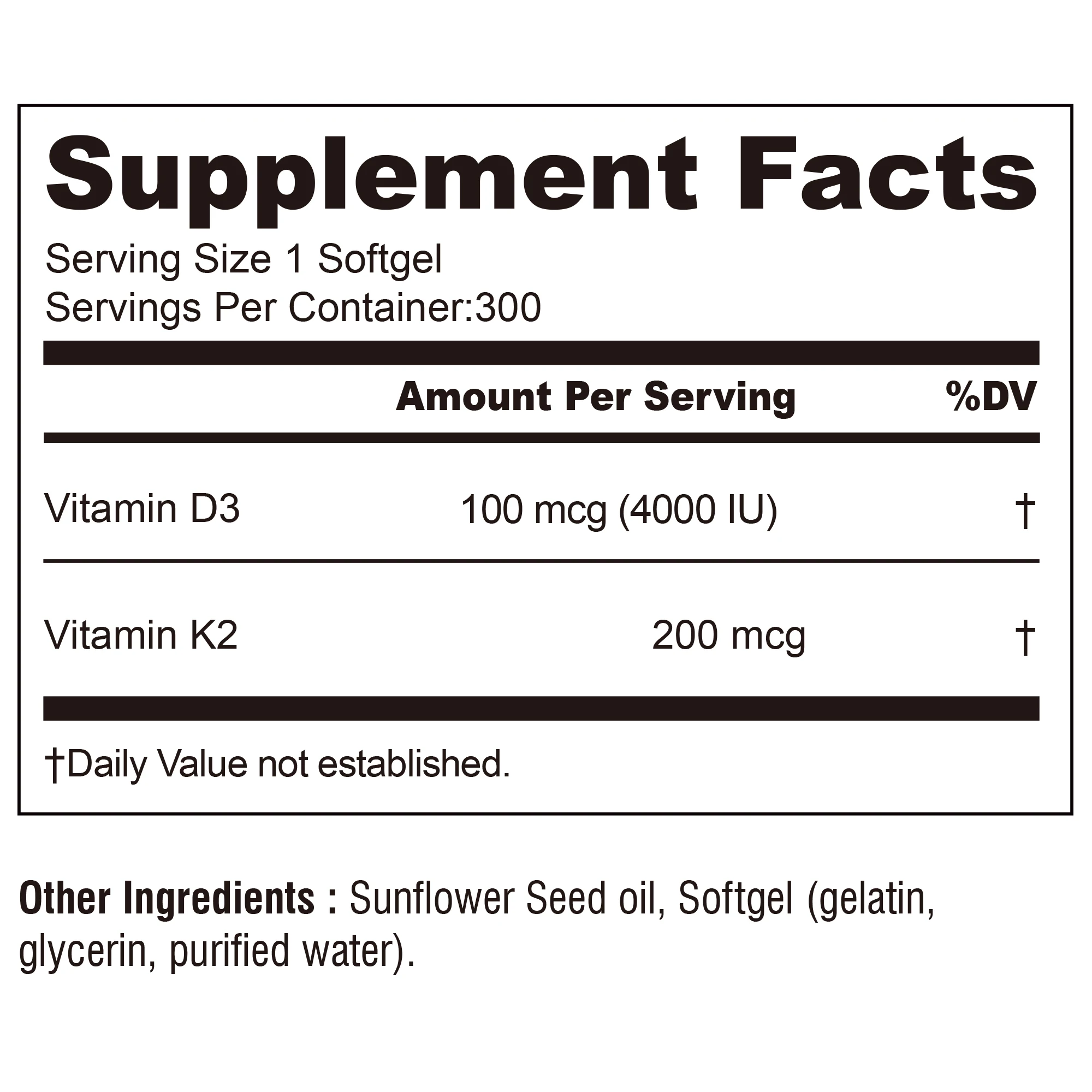 Vitamin D3 with K2 - Improves Calcium Metabolism Promotes Bone Health Heart and Immune System Health - 600 Softgels