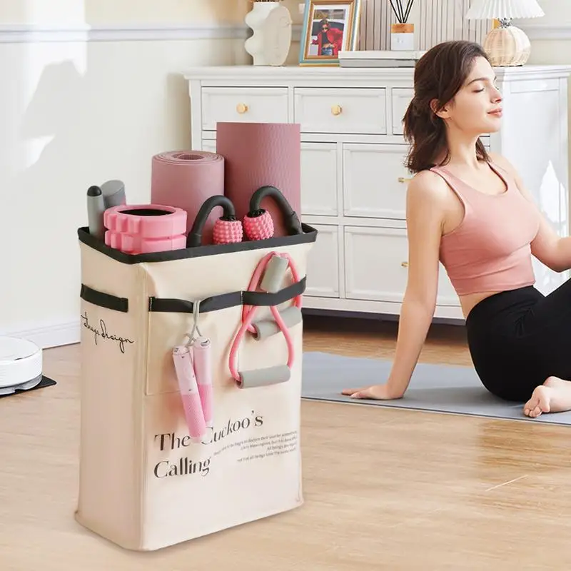 

Workout Equipment Organizer Yoga Mat Storage Racks Yoga Mat Holder For Yoga Mats Foam Roller Dumbbells And Resistance Bands