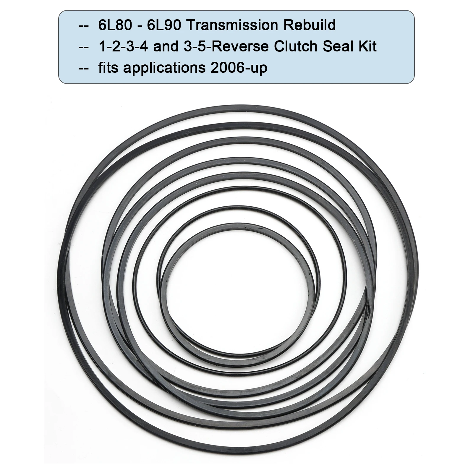 6L80 6L90 Transmissi​on Rebuild 1-2-3-4 3-5-Reverse Clutch Seals Pack O-Rings