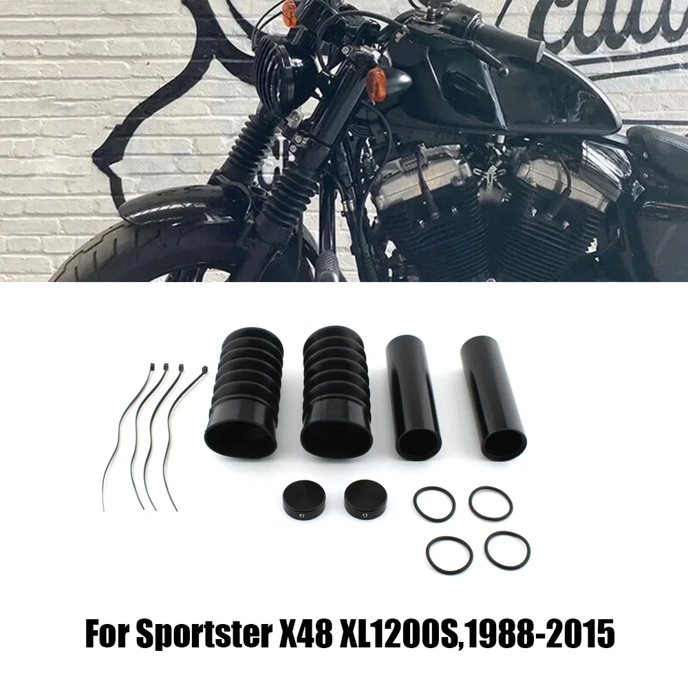 

For Sportster X48 XL1200S XL1200C XL1200X XL1200XS 1988-2015 Motorcycle Front Lower Fork Cover Gaiter Shock Boot