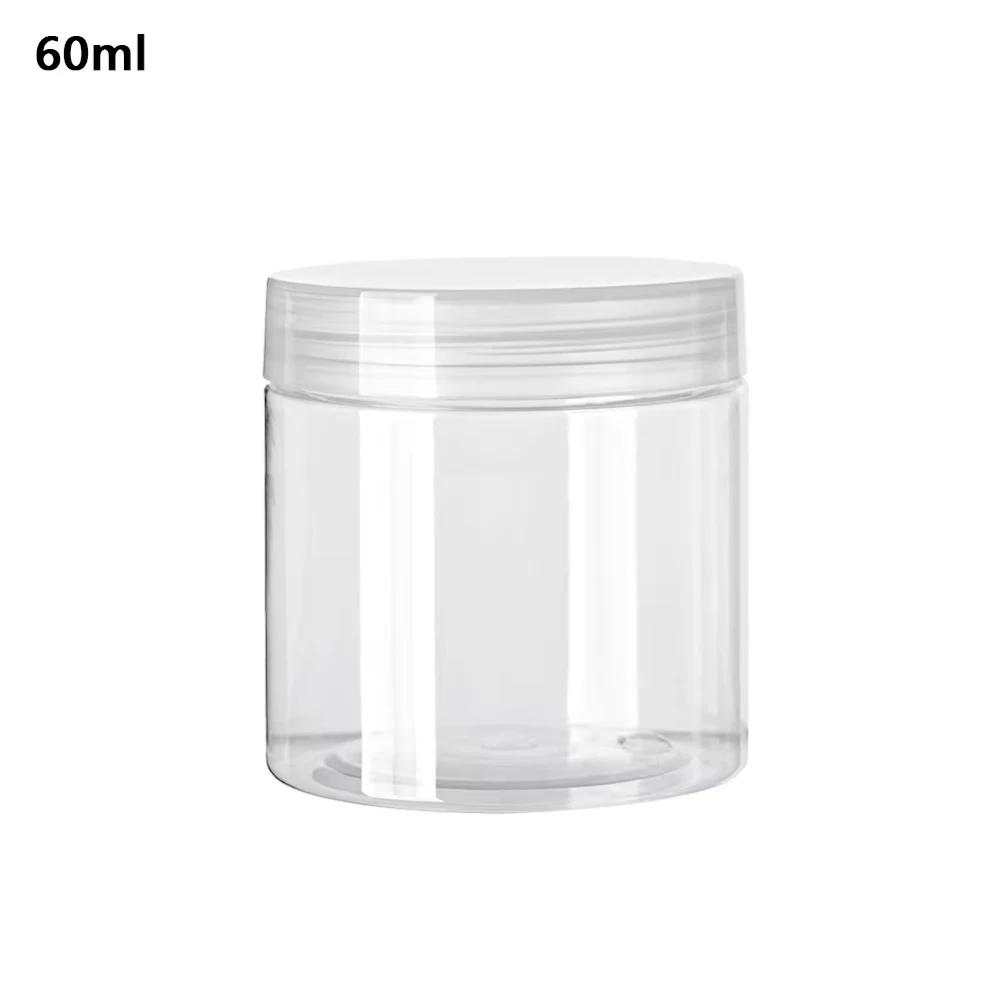 5Pcs 30/50/60/80/100/120/150ml Empty Plastic PET Clear Cosmetic Jars Makeup Clear Storage Jars Face Cream Sample Pot Containers