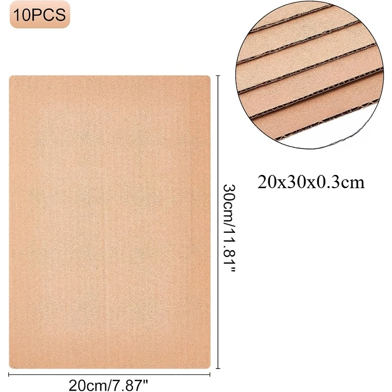 10pcs Corrugated Cardboard Sheets 3mm/0.12\