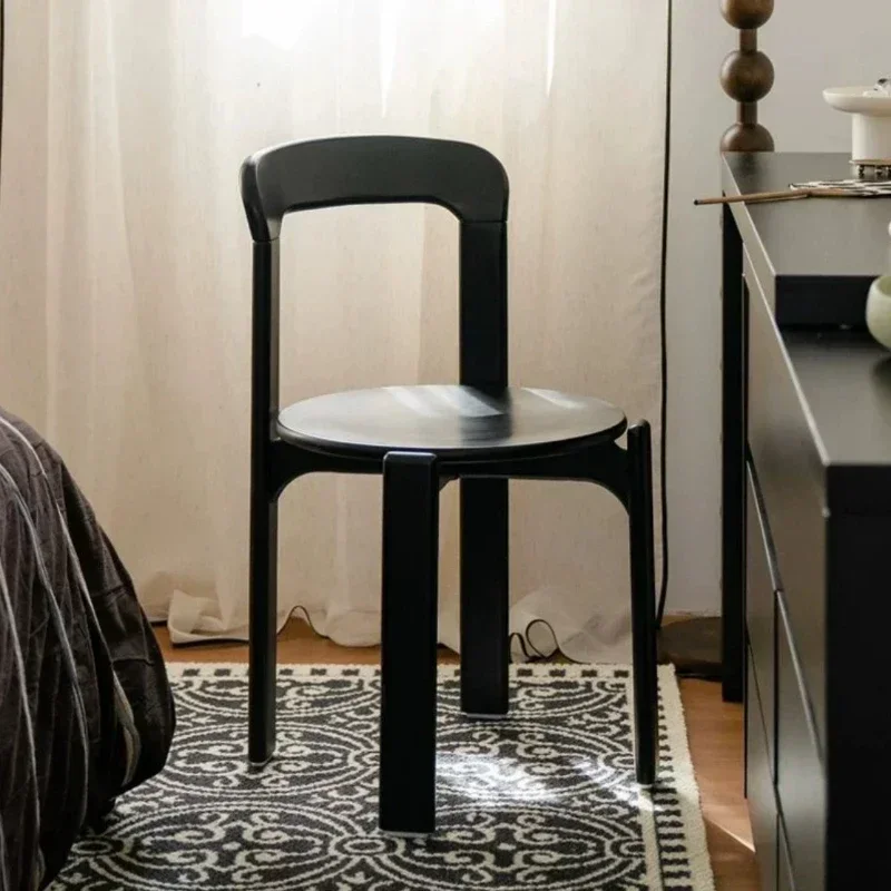 Multi-functional Household GoodsChairs Dining Table Chairs Cafe Restaurant Stackable Solid Wood Household Furniture Chairs