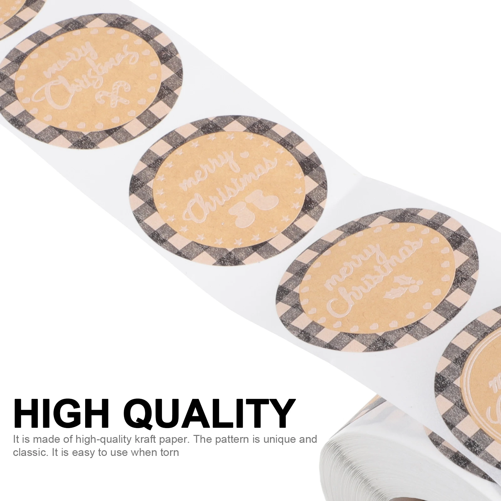 

Holiday Label Stickers Merry Christmas Festival Decorating Kraft Paper Decorative Writable Labels Craft Tags
