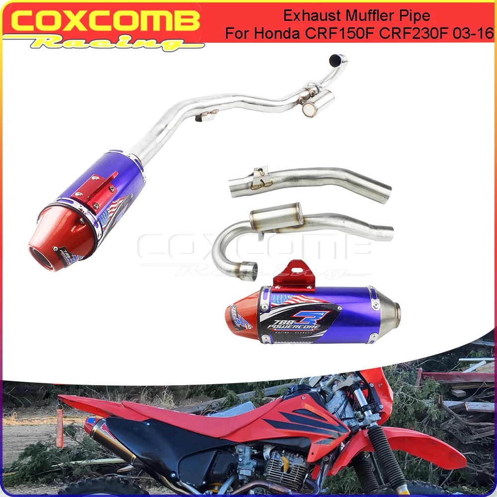 

Motorcycle Exhaust System Motocross Racing Dirt Bike Muffler Pipe Silencer For Honda CRF150F CRF230F CRF 150/230 2003-2016