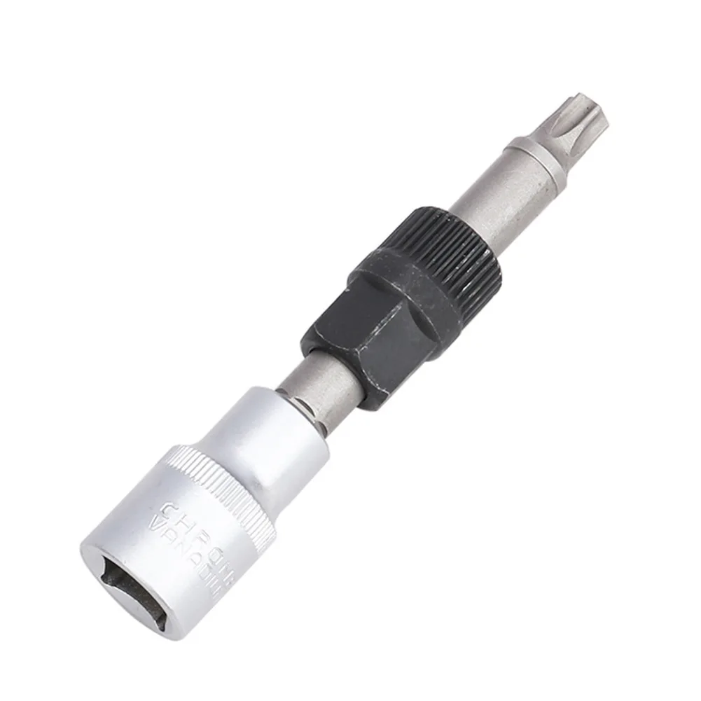 Car Clutch Pulley Removal Tool Replacement Socket Bit With 33 Teeth Accessory Black+Silver M10/T50 High Quality