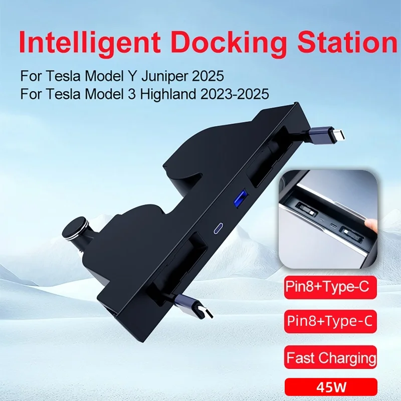 

Car Central Control Charging Intelligent Docking Station For Tesla Model Y Juniper 2025/For Tesla Model 3 Highland 2023-2025