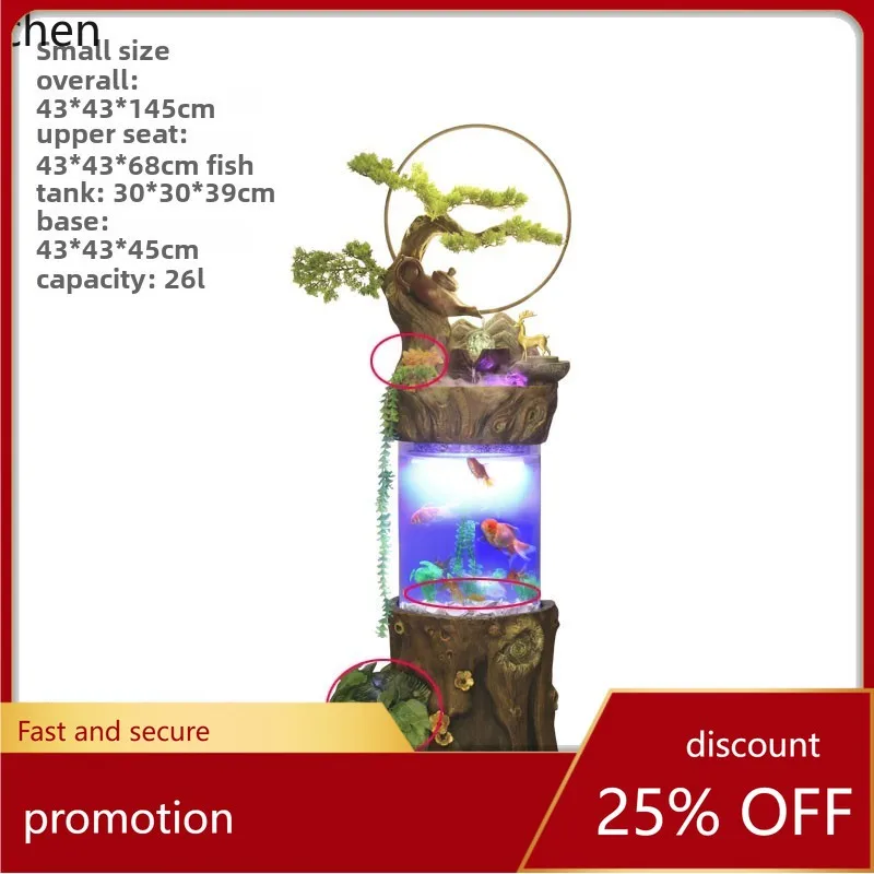 

Напольный аквариум ZMLCylindrical Goldfish с проточной водой и функцией автоматической смены воды, фонтан для рыбок