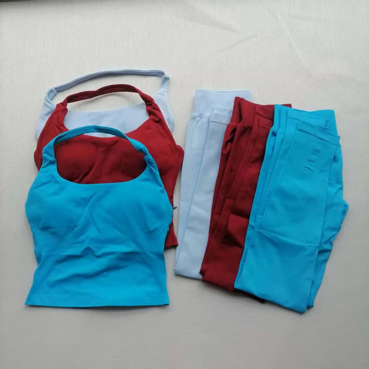 

Комплект из 2 предметов: спортивные топы и леггинсы с высокой талией для фитнеса, бесшовный комплект для спортзала