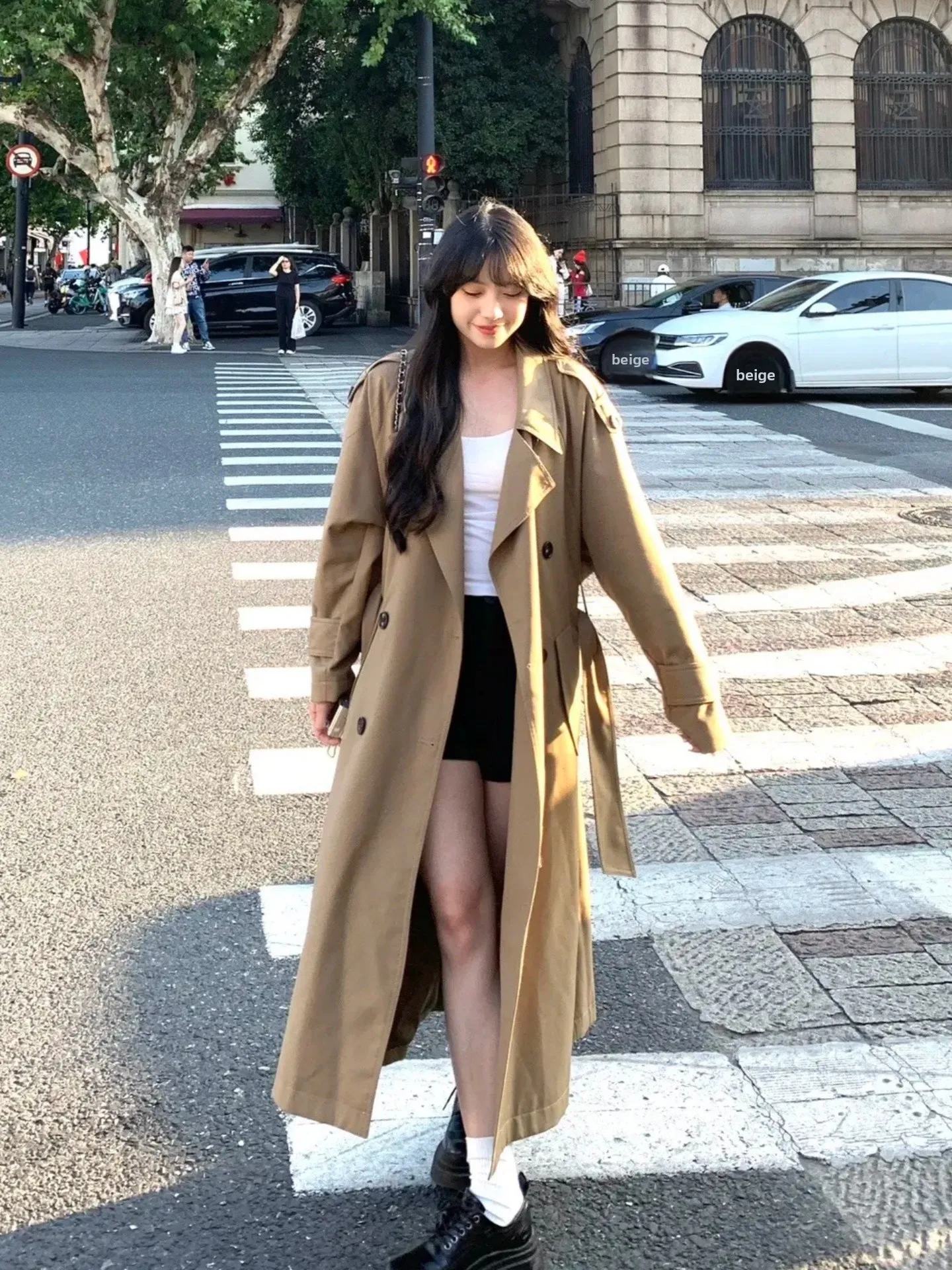 

Neapolitan Sle Men's Long Thiened Autumn Winter Coat Loose Fit Briti Sle Coat Korean Version Oversize Outerwear