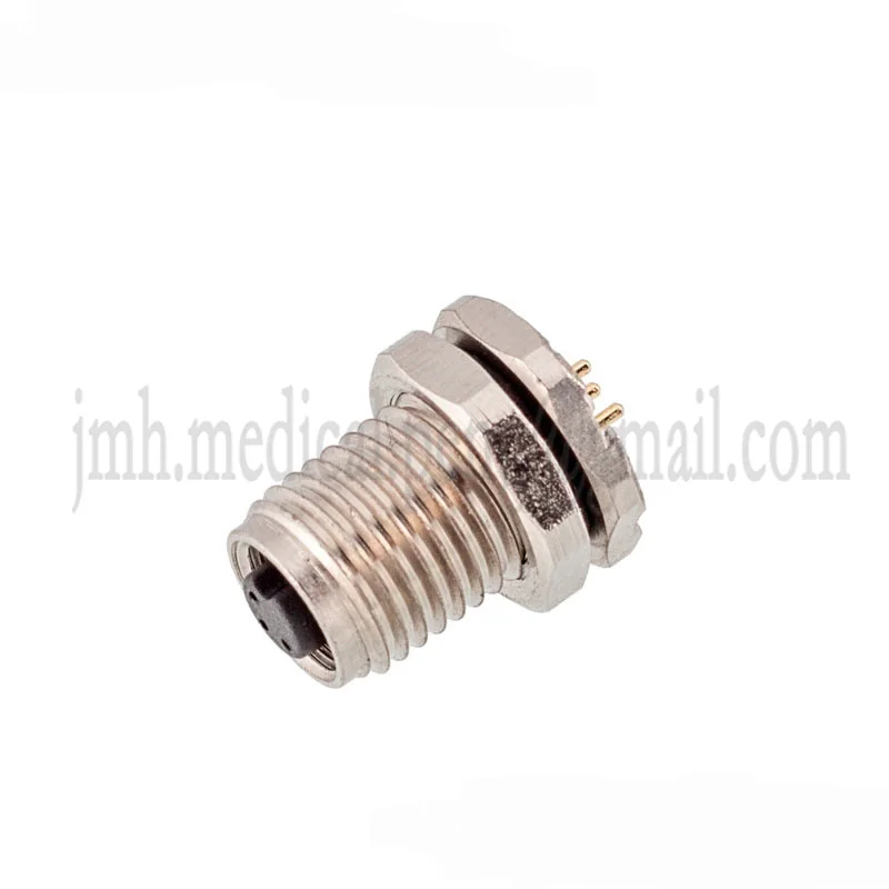 M5 Connector 3Pin 4Pin PCB Board Flange Socket Board Front Board Back Pin Type Hole Type Solder Plate Mounting Waterproof Socket