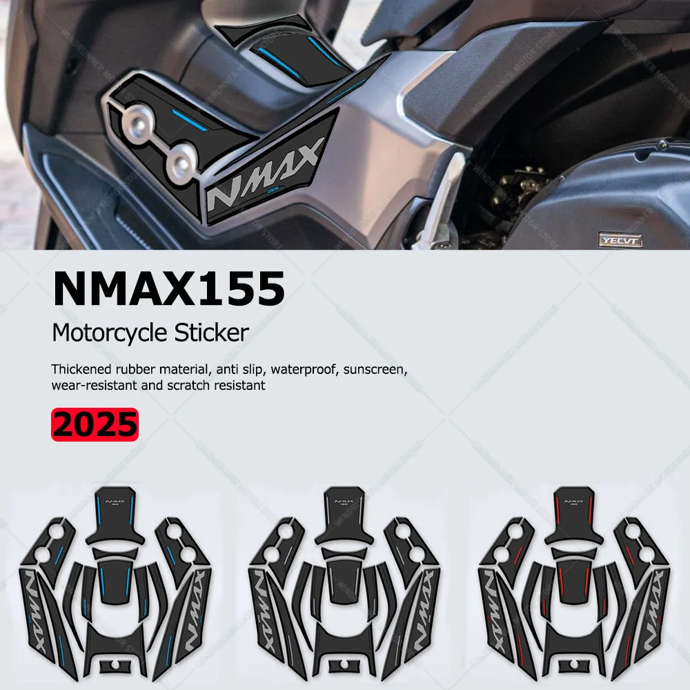 Motorcycle Accessories Rubber Tank Pad Stickers Kits Protection Thicken Stickers Body Anti Slip Protection For NMAX155 2025
