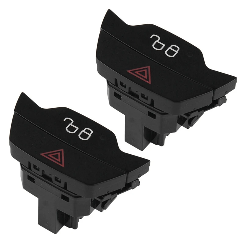 2 PCS Automotive Hazard Warning Light Door Lock Switch Black Automotive Supplies For Ford C-MAX Ecosport Kuga Transit