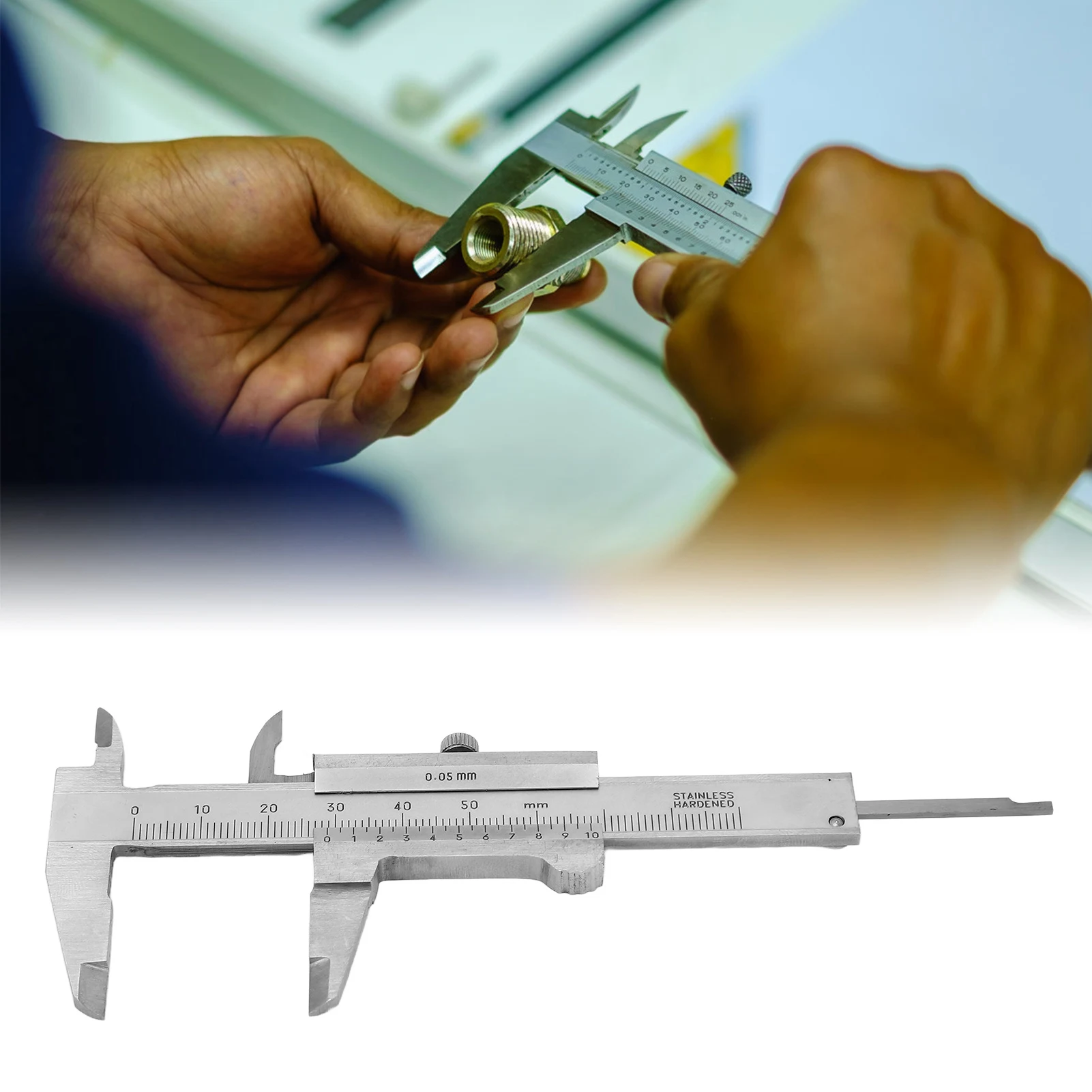 

Vernier Caliper Stainless Steel High Accuracy Small Portable Measuring Tool 0‑50mm For Jewelry Small Vernier Caliper