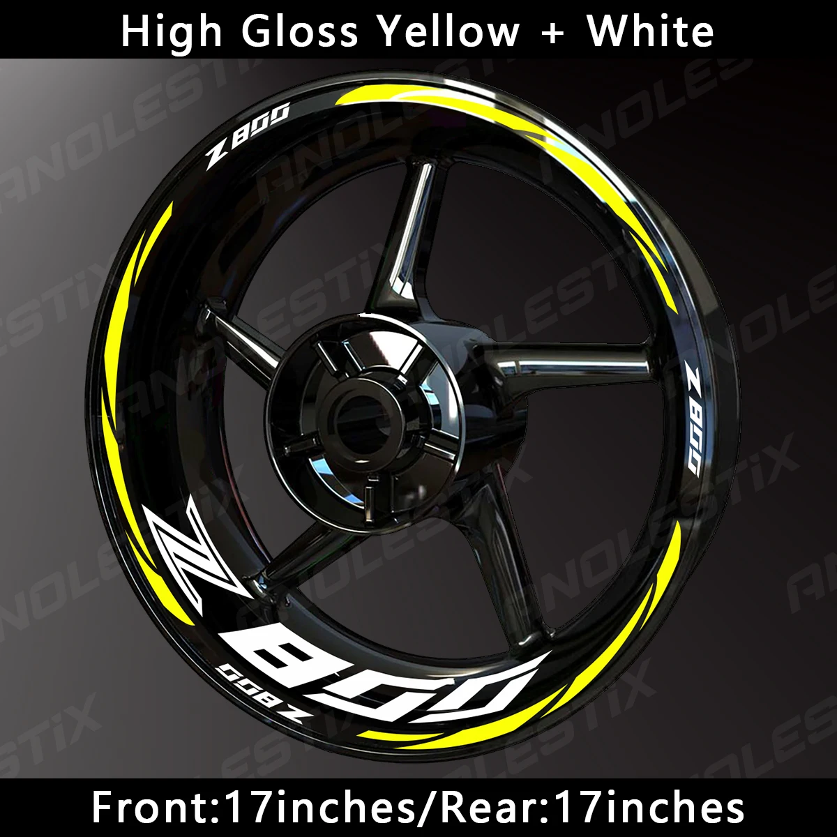 AnoleStix-Reflective Adesivo Da Roda Da Motocicleta, Hub Decal, Rim Stripe Tape para Kawasaki Z800