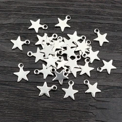 30pcs 10x8mm No Fade Charms 316 Stainless Steel Small Star Handmade Bracelet Necklace Pendant Charms DIY Jewelry Making Findings