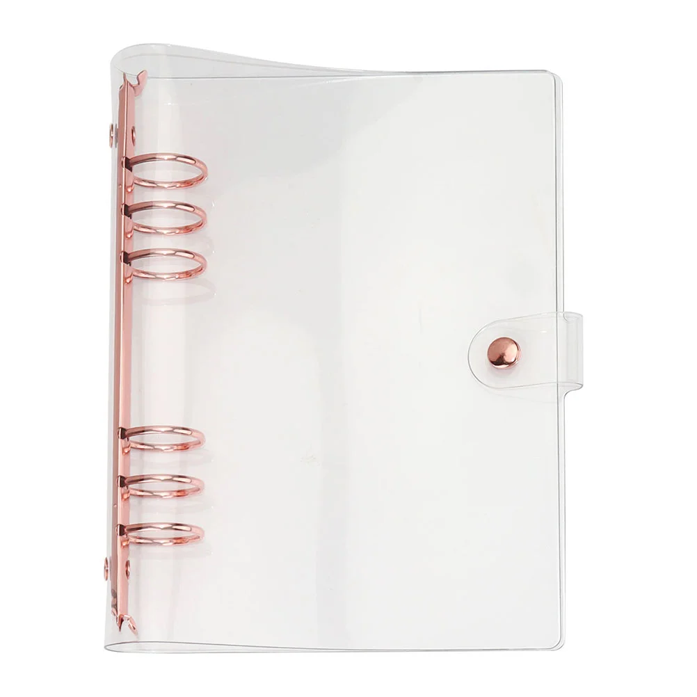 

Rose Gold Hand Book The Notebook Pads Loose-leaf Cover Notepad A5 Binder Pvc Student Handbook Decorative