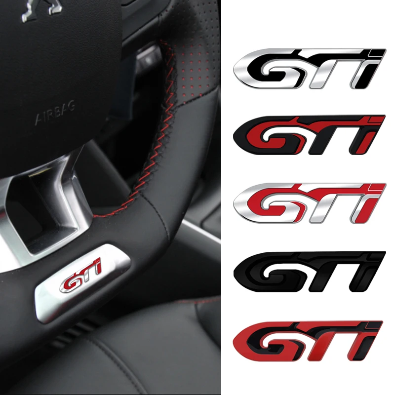 For Peugeot GT 308 306 106 107 206 205 208 307 207 RCZ Car Steering Wheel Badge Zinc Alloy Car Interior Emblem Decal Styling