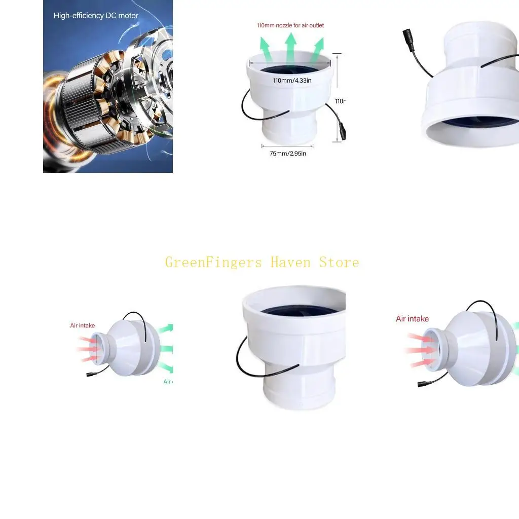 F68D High Speed 3W Duct Blower Ventilation Fan For Hydroponic Grow Tent Office Use