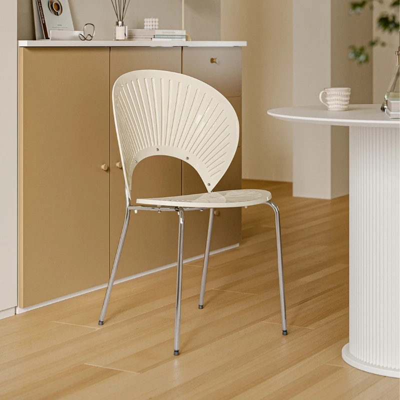 Nordic Modern Dining Chair - Transparent Backrest Creative Study Desk Chair, Colorful Plastic Design for Home/Office