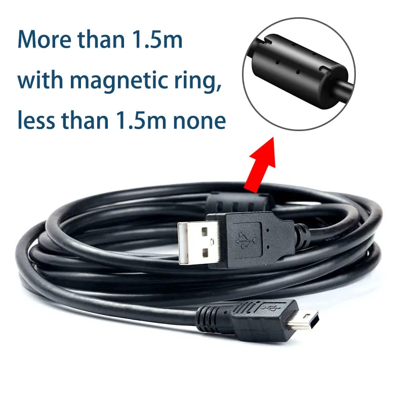 Kabel ładowarka danych Mini USB do USB szybki MP3 MP4 odtwarzacz wideorejestrator samochodowy GPS aparat cyfrowy HDD 5-pinowy kabel do transmisji