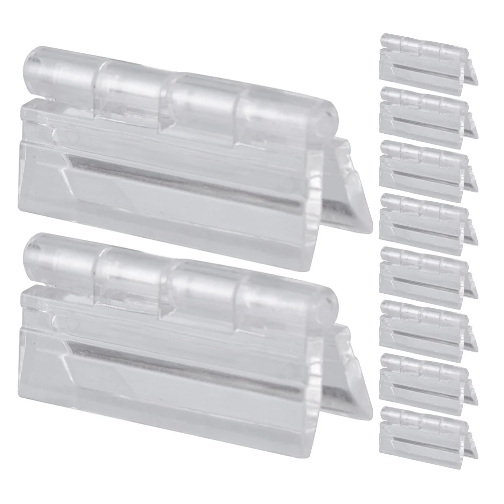 

12Pcs Clear Plastic Folding Cabinet Hinges Transparent Acrylic Small Hinges for Drawer Doors Furniture DIY Acrylic Hinge