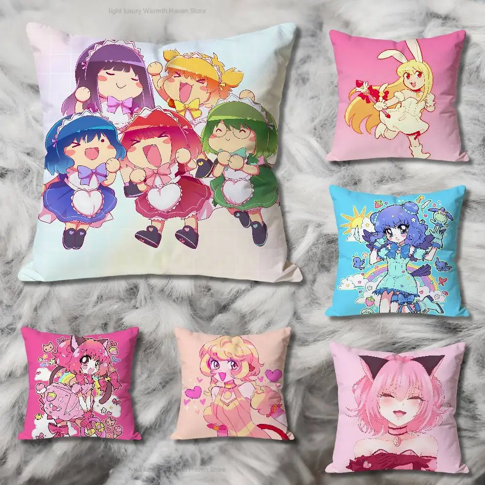 Cute T-Tokyo M-Mew Mew Various Sizes Square Pillow Case For Car Home Bedchamber Decor Custom Valentine gift