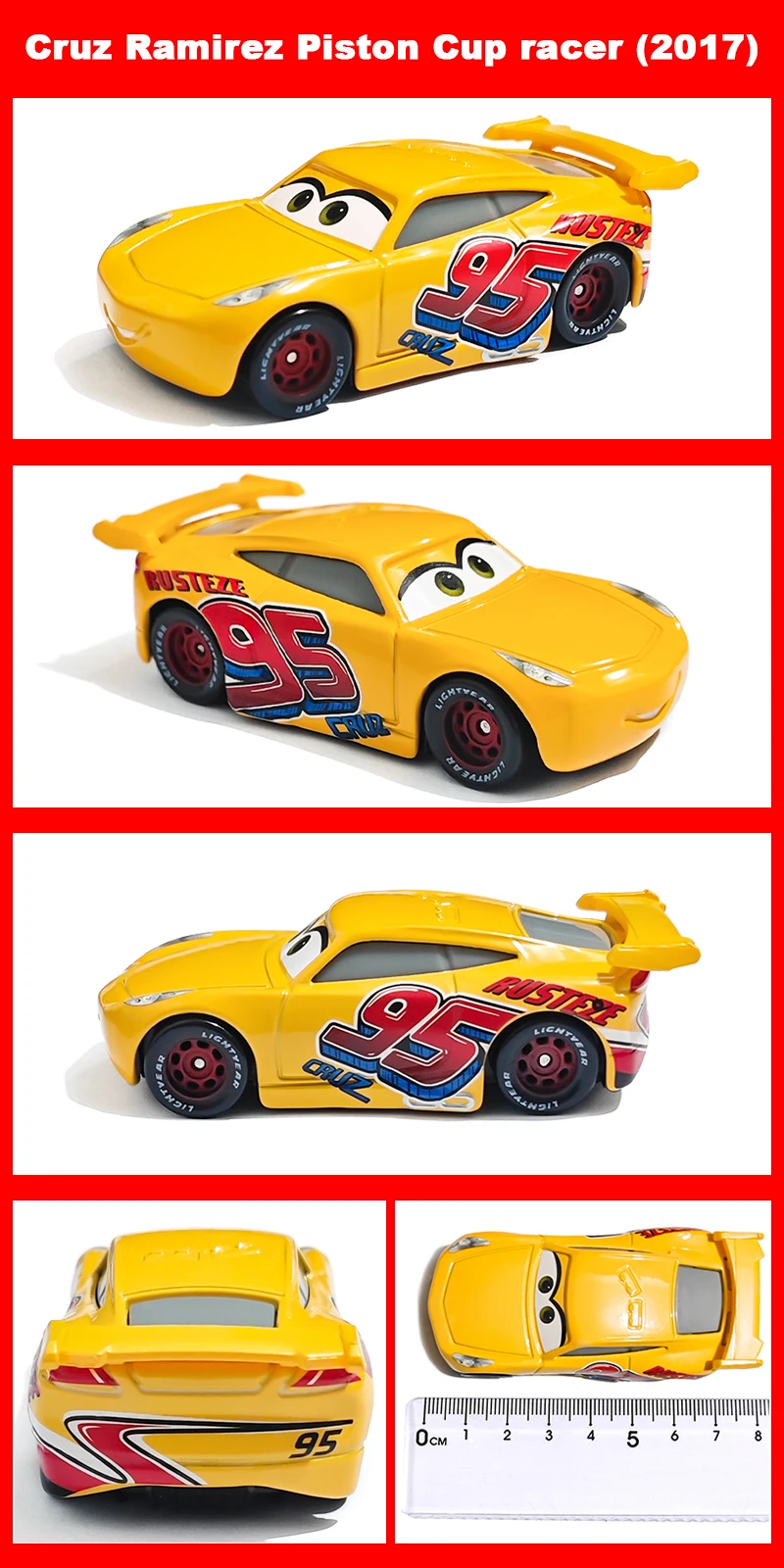 Pixar Cars Cruz Ramirez Rennwagen Spielzeug 1/55 Metall-Die-Cast Anime-Figur Modellauto Geburtstagsgeschenke Kinderspielzeug aus Legierungsmaterial – Detail 9