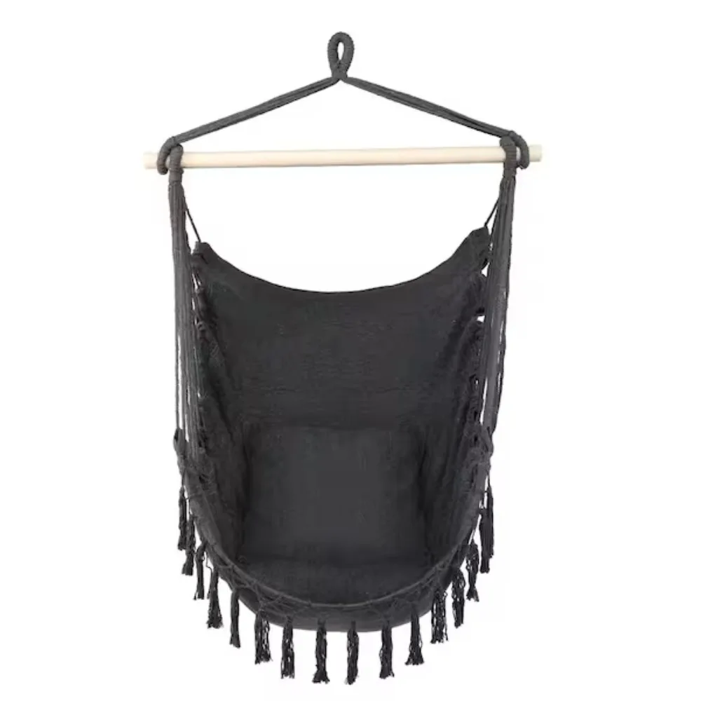 

Elegant Hanging Hammock Chair Swing Seat with Comfortable Pillows Hanging Rope Hammock Chair for Bedroom Garden