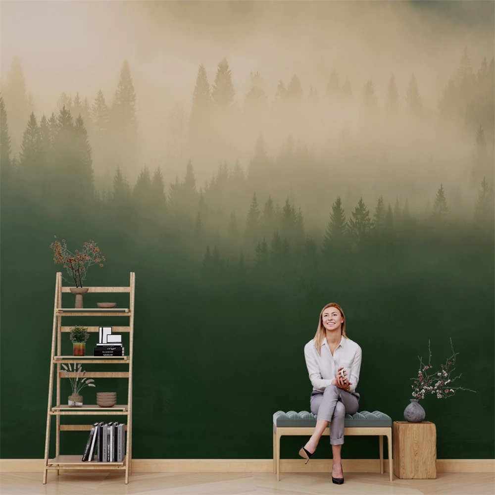 Custom Nordic fresh restaurant mural TV background wall wallpapers for living room forest wall paper home decor 3D wall stickers