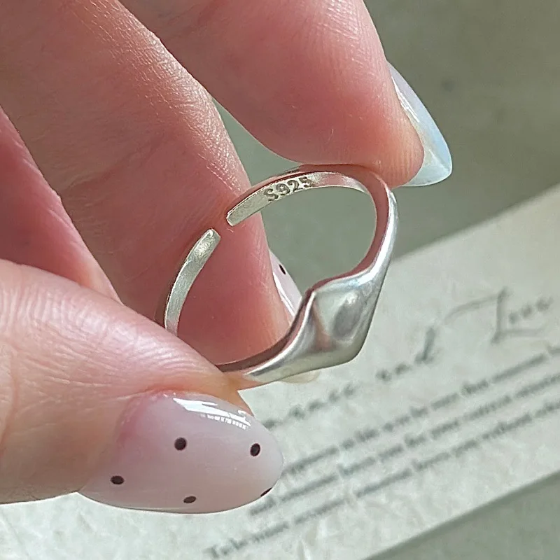925 Silver Minimalist Band Ring Vintage Korean Style Dainty Stacking Jewelry Gift for Women