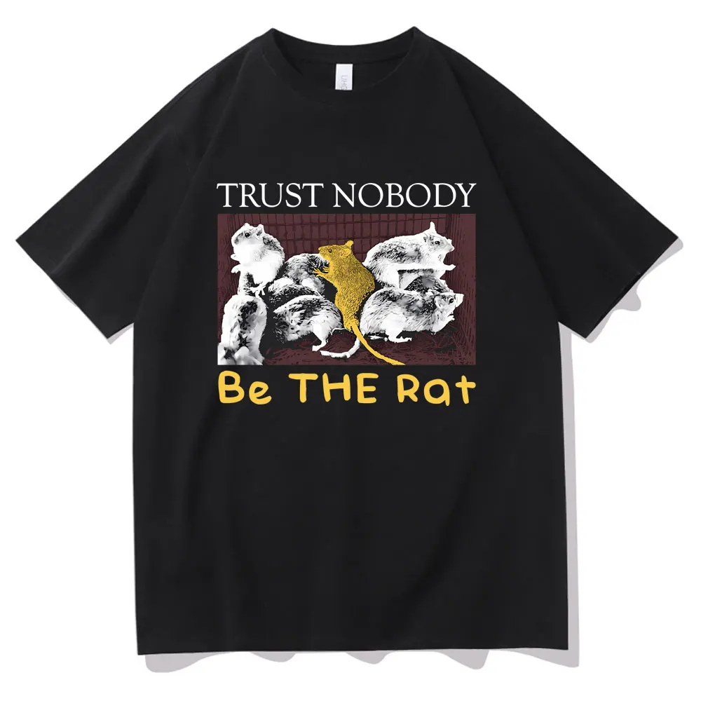 

Trust Nobody Be The Rat Tshirt Funny Meme Japanese Rat Print T-shirt Men Women Casual Oversized Short Sleeve Unisex Cotton Tees