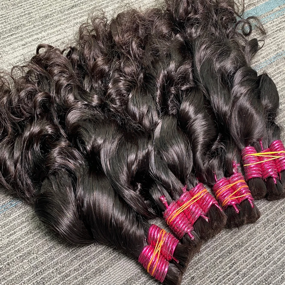 Rambut manusia keriting bundel tanpa anyaman hitam alami 10A rambut India untuk wanita rambut Remy Brasil untuk Salon 100g