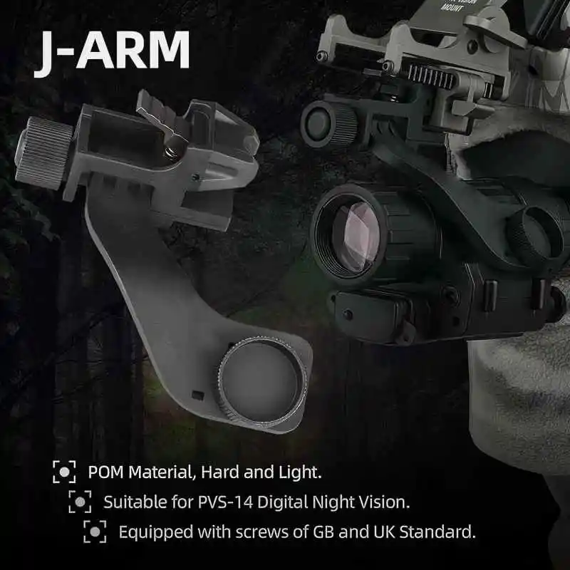

J ARM Tactical NVG Mount Adapter for PVS-14 Night Vision Goggles Compatible with M88 Helmets Perfect for Airsoft & Hunting