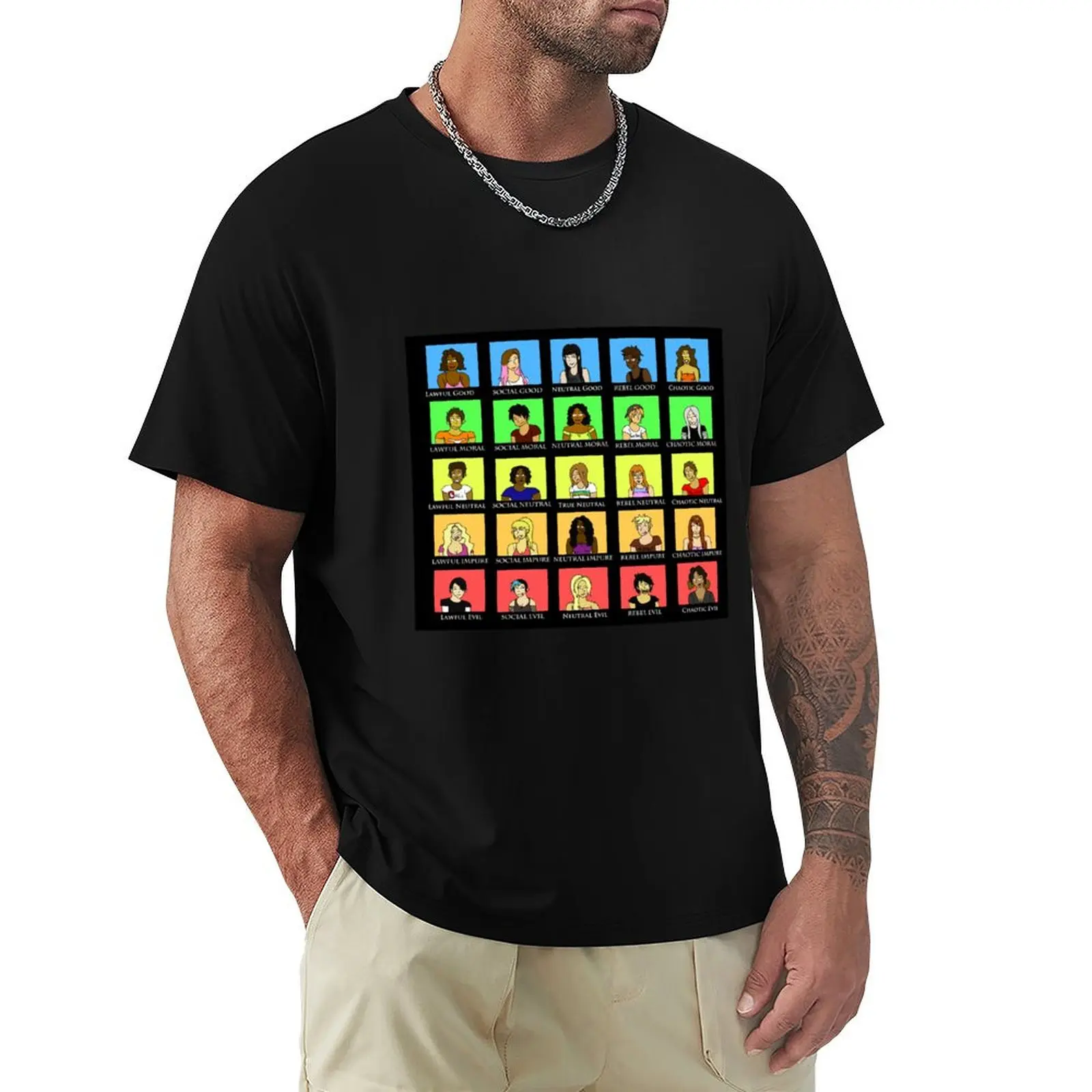 

Lawful Good/ Chaotic Evil Original Character Template T-Shirt cheap stuff T-shirts man t shirts for men graphic