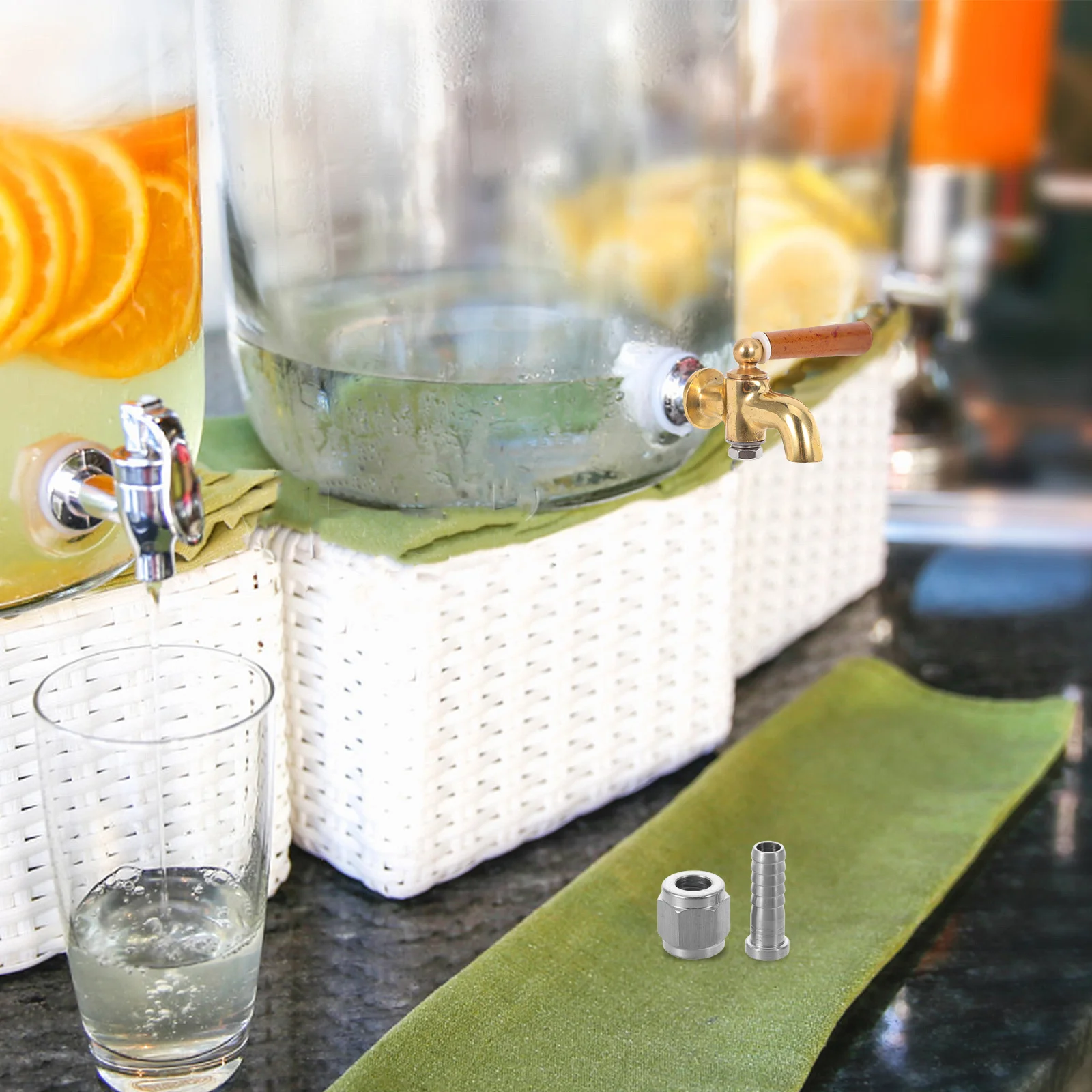 

2Set Beer Keg Coupler Adapter Alloy Quick Disconnect Conversion Kit Home Brewing Keg Thread Adapter Compatible Soda Beer