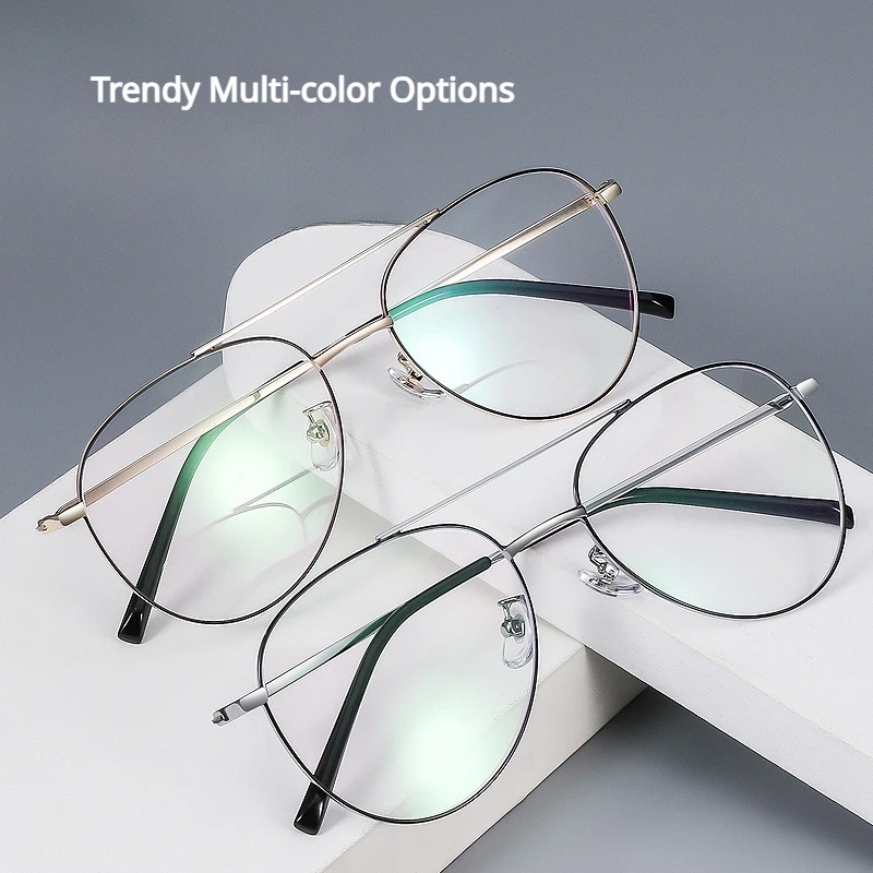 

Ultra-Light Titanium Glasses Frame Classic Double-Bridge Design Men Women Fashionable Anti-Blue Light Goggle Frames