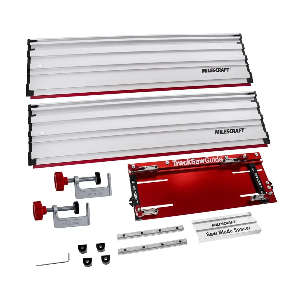 

Universal Track Saw Guide Rail for 7-1/4 Inch Circular Saws 50 Inch Cutting Range with 2 Depth Settings Aluminum Alloy