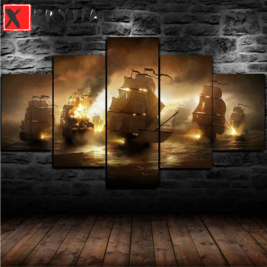 Diamond Painting pirate ship war 5d Cross Stitch Diamond Embroidery Mosaic Gift Home Decor Needlework Picture Of Rhinestones5pcs