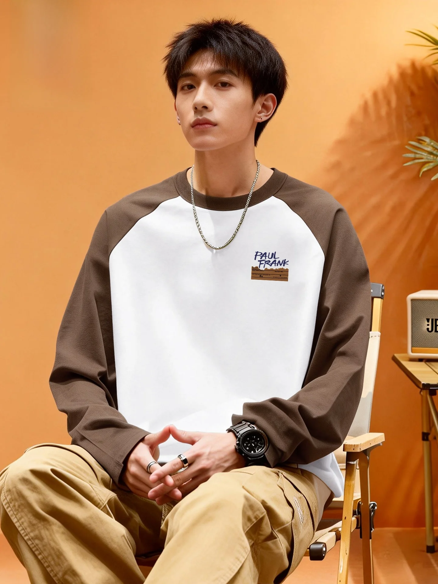 

Мужская хлопковая футболка с длинным рукавом, весенняя, повседневная, с цветными блоками, удобная, мягкая, из чистого хлопка