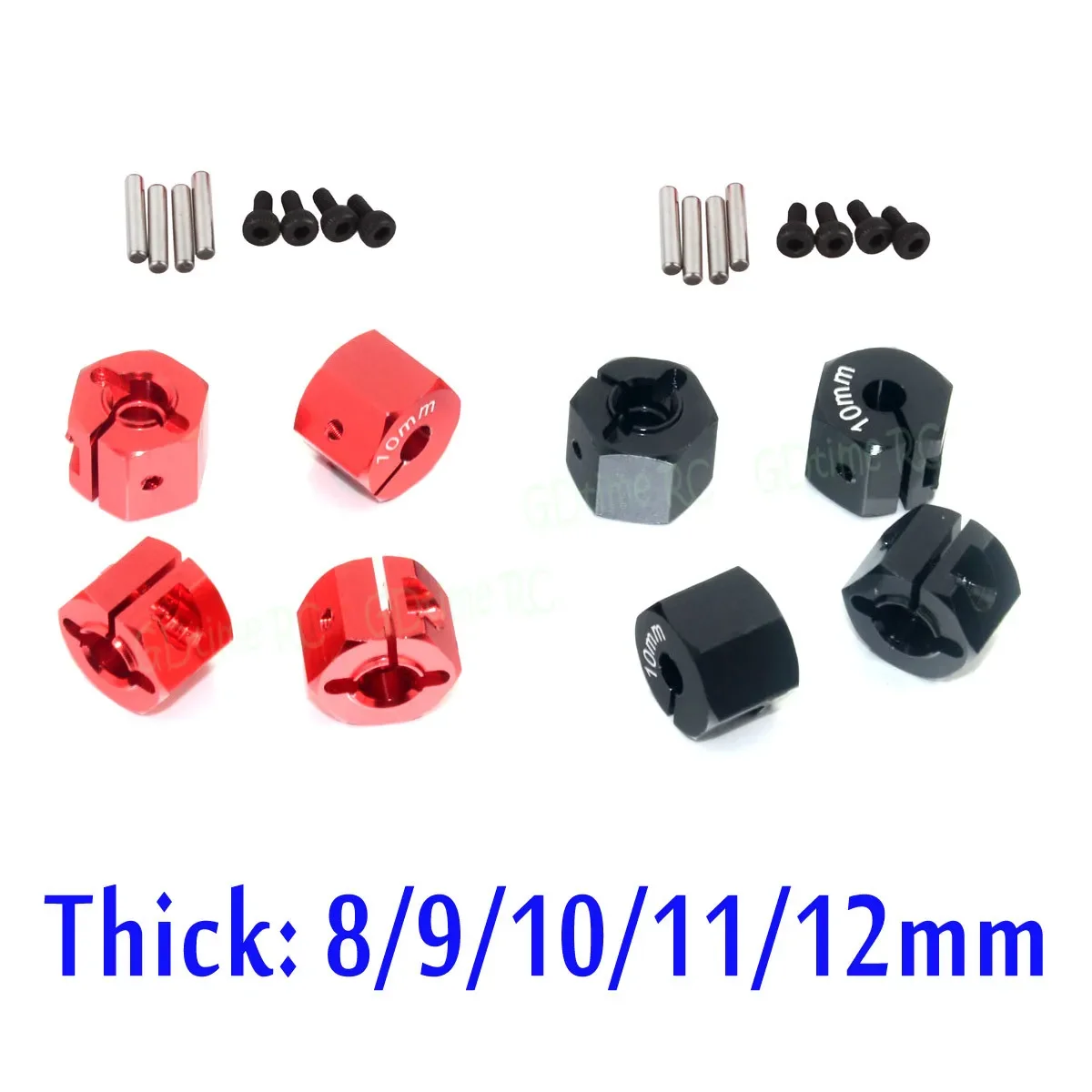 4pcs 8/9/10/11/12 Thick 12mm Aluminum Wheel Hex Nut For 1/10 4WD RC Car Upgrade