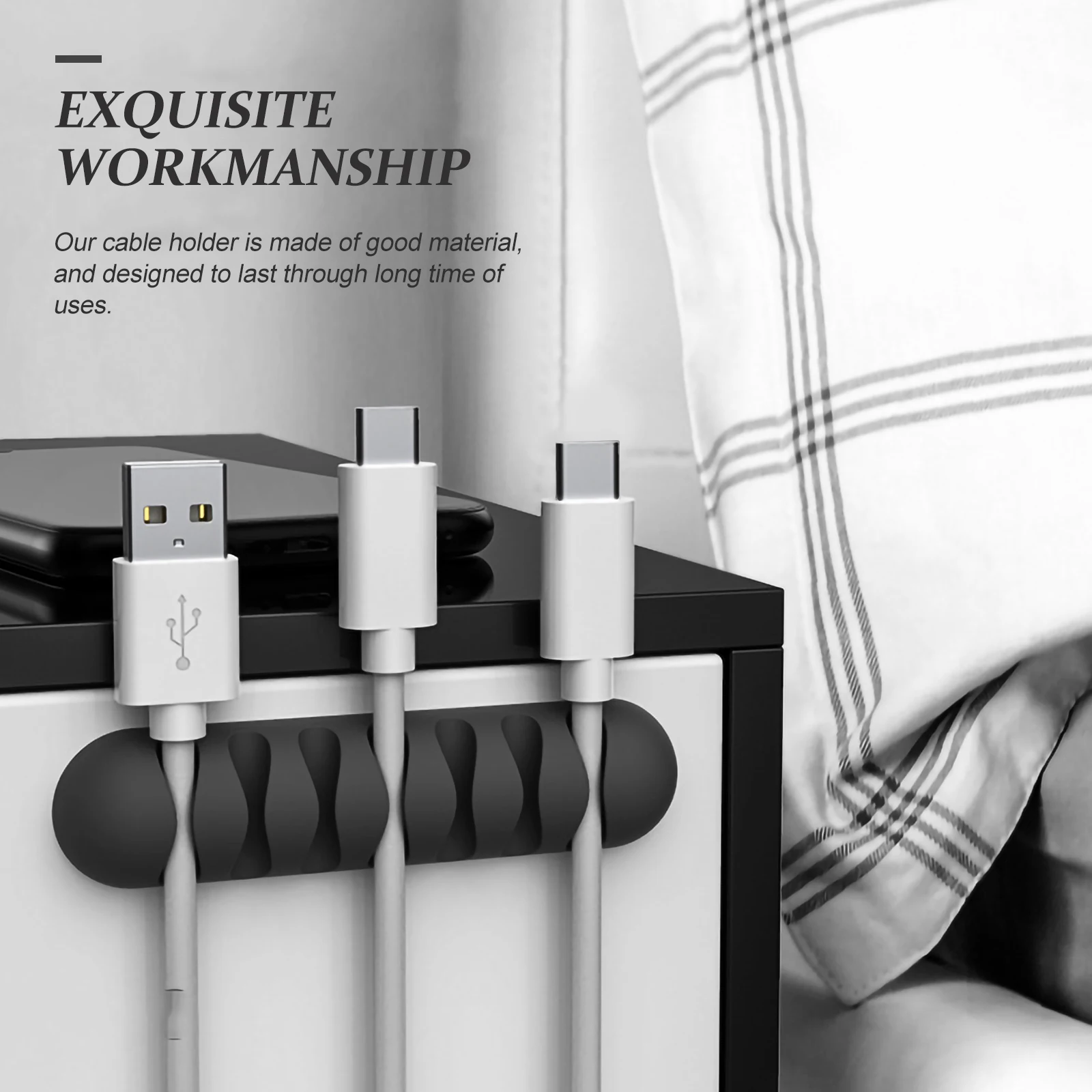 

4pcs Cable Holder Adhesive Usb Cord Clips Desktop Wire Organizer Data Cable Management Holder Cord Fixing Racks
