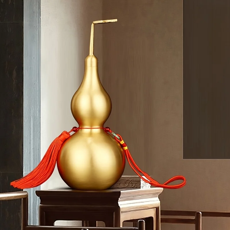 A Pure Gourd Ornament, a Decorative Piece for The Living Room Entrance, an Office Desk Accessory, a Hollow Gourd Pendant with an