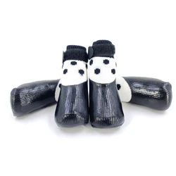 Cute Cartoon Dog Shoes Socks Waterproof Non-slip Dog Rain Snow Boots Socks Puppy Small Cats Dogs Rubber Socks Foot protector