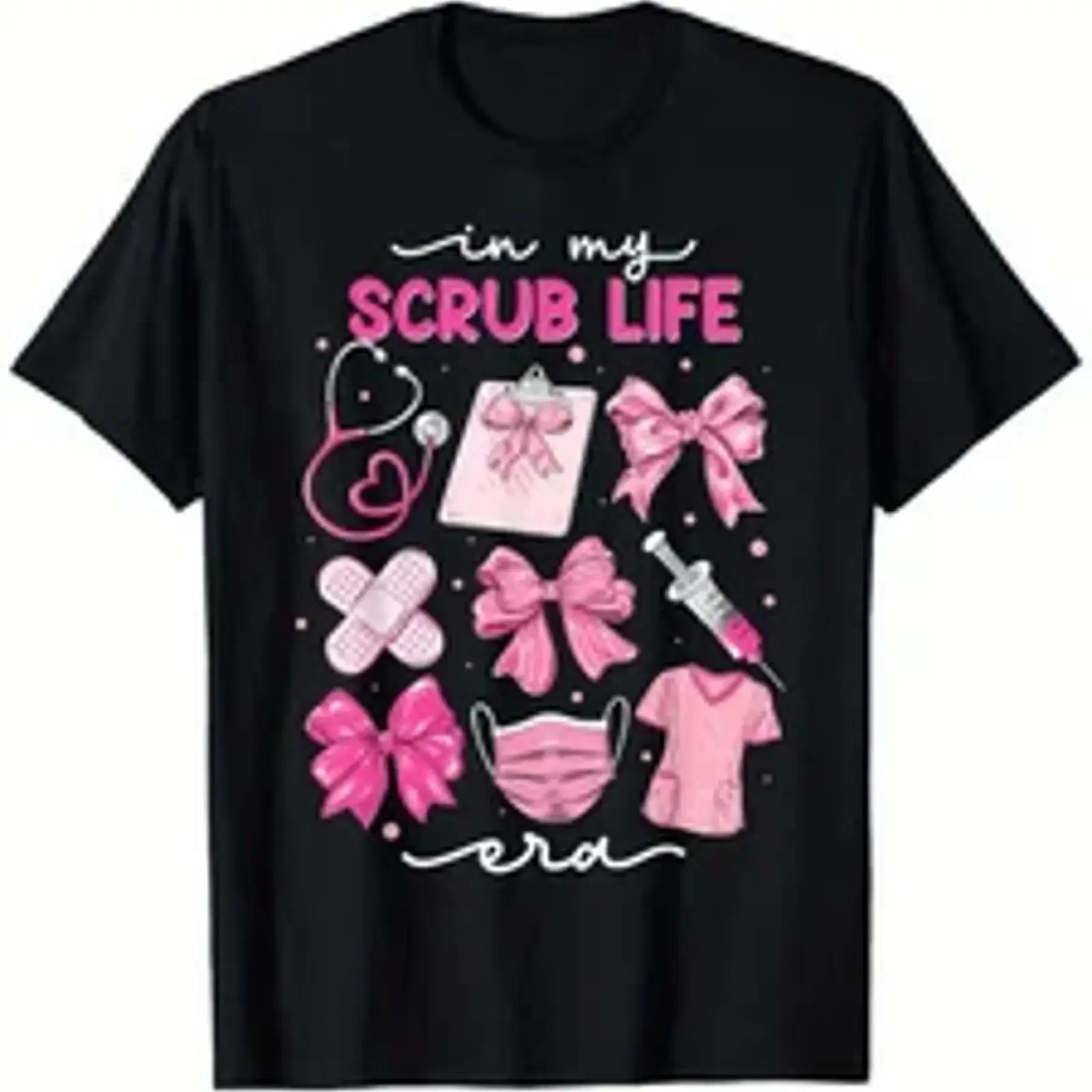 In My Scrub Life Era Nurse Themed T Shirt Soft 100 Cotton Breathable Mois vintage Washed Unisex Top For Everyday Wear graphic