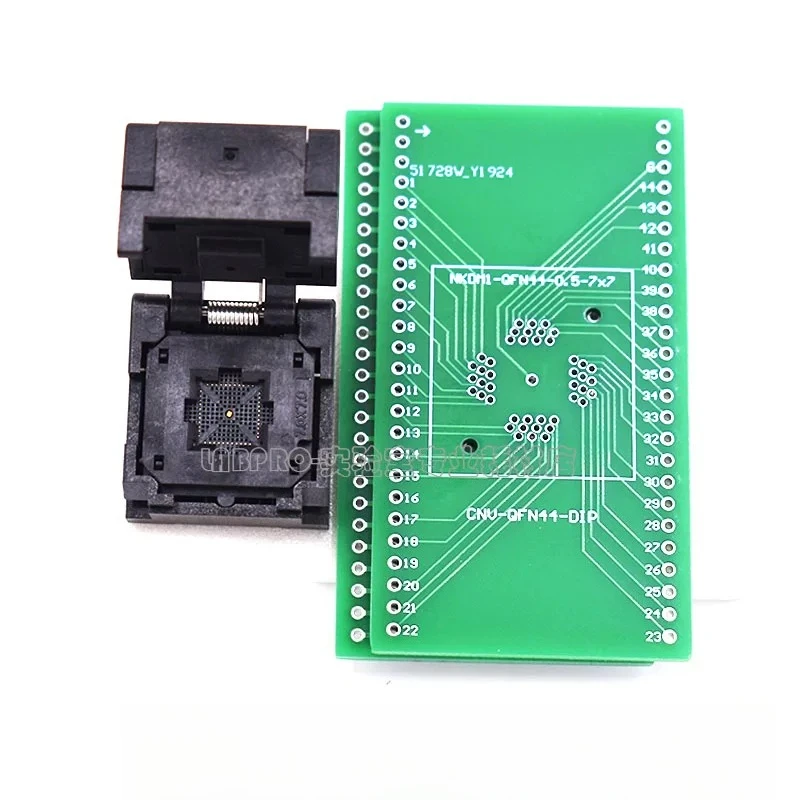 QFN44‑0.5 Test Socket 7x7mm Pitch 0.5mm IC Programmer Adapter Burn‑in Socket For Chip Programming Testing